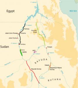 Map of the Sudan Archaeological Society's Projects. Image from Sudan Studies No. 53 p. 54. Credit: Derek Welsby and the Sudan Archaeological Research Society.